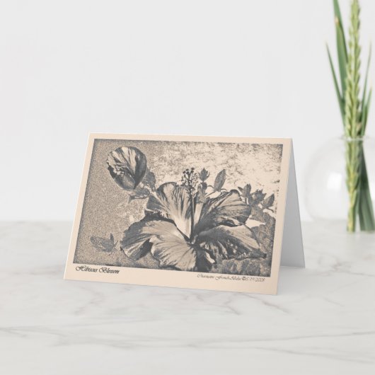 ヒビスカスの花のグリーティングカード カード (正面)