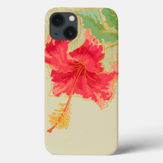 ヒビスカスの花を背景に Case-Mate iPhoneケース (裏面)