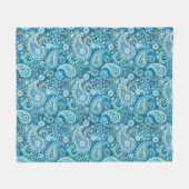 ヒピトリップ（幻覚体験）のようなーペイズリーフリースブランケット フリースブランケット (正面(横))