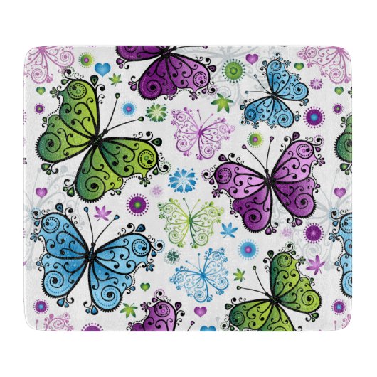 ヒピトリップ（幻覚体験）のようなーレトロペイズリー カッティングボード (正面)