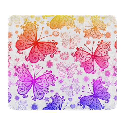 ヒピトリップ（幻覚体験）のようなーレトロペイズリー カッティングボード (正面)