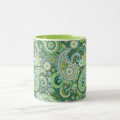 ヒピトリップ(幻覚体験)のようなーレトロペイズリー ツートーンマグカップ (中央)