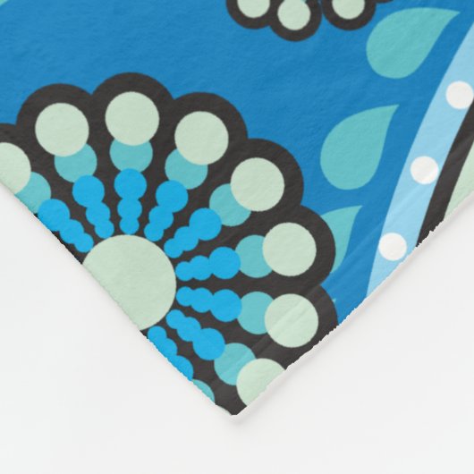 ヒピトリップ(幻覚体験)のようなーレトロペイズリー フリースブランケット (角)