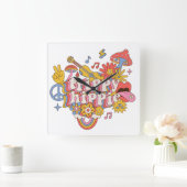 ヒピトリップ（幻覚体験）のようなー スクエア壁時計 (ホーム)