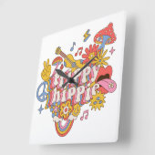 ヒピトリップ（幻覚体験）のようなー スクエア壁時計 (傾斜)