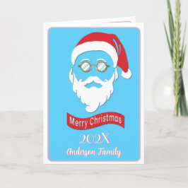 ヒプスター風のサンタクロースのクリスマスカード サンキューカード