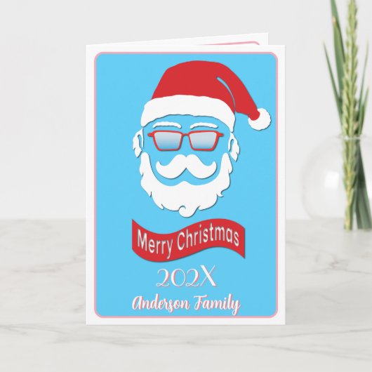 ヒプスター風のユーモアあふれるクリスマスカード サンキューカード (正面)