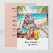 ヒポがビキニでマニキュア ~コーストビューティー ビーチスパ~ 招待状 (正面/裏面)