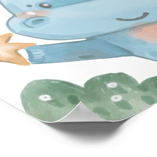 ヒポのぬいぐるみポスター 子供部屋インテリア ポスター (角)