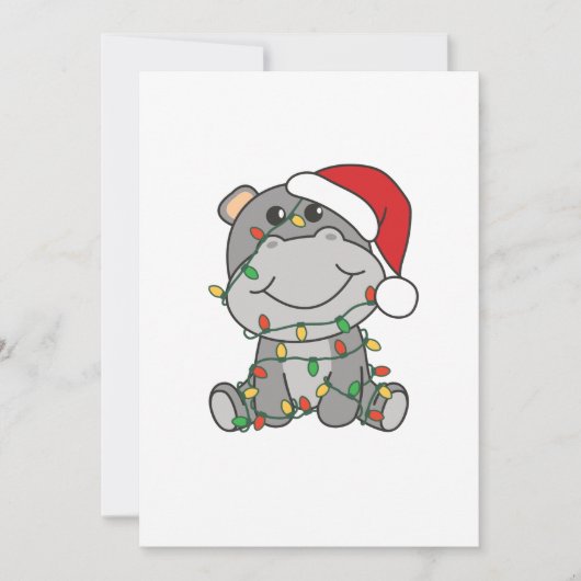ヒポのクリスマス冬の動物ヒポ シーズンカード (正面)