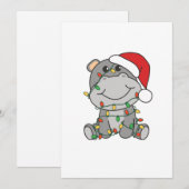 ヒポのクリスマス冬の動物ヒポ シーズンカード (正面/裏面)