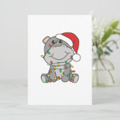 ヒポのクリスマス冬の動物ヒポ シーズンカード (スタンド正面)