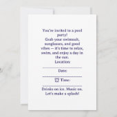 ヒポのプールパーティー 招待状 (裏面)