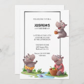 ヒポの楽しいシーン 招待状 (正面/裏面)