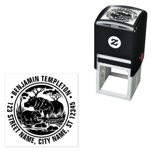 ヒポタムスヒッポスバイウォーターネーム差出人住所 セルフインキングスタンプ (インサイチュ)