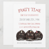 ヒポパーティー招待状(カスタマイズ可能) 招待状 (正面/裏面)