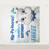 ヒポブルーフィッシュボーイの誕生日バックドロップ タペストリー (正面)