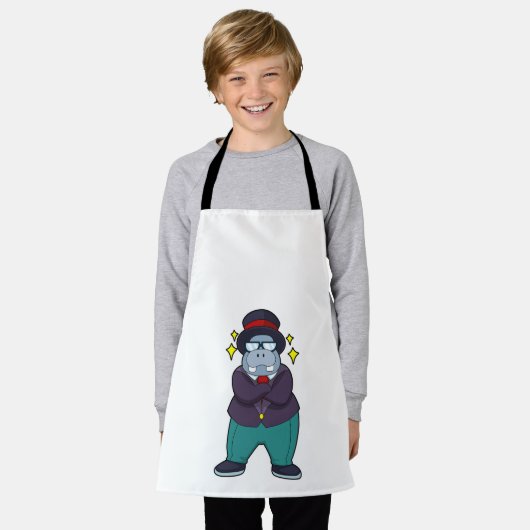 ヒポポタマスがウェディングプランナーでスーツを着ている.PNG エプロン (着用した状態)