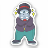 ヒポポタマスがウェディングプランナーでスーツを着ている.PNG シール (正面)