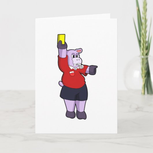 ヒポポタマスがサッカーの審判として カード (正面)