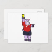 ヒポポタマスがサッカーの審判として ポストカード (正面/裏面)