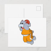 ヒポポタマスがバスケットボール競技に出場 ポストカード (正面/裏面)