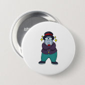 ヒポポタマスが新郎に扮してスーツを着用した.PNG 缶バッジ (正面&裏面)