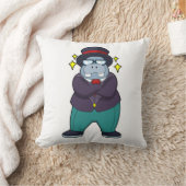 ヒポポタマスが新郎に扮してスーツを着用.PNG クッション (ブランケット)