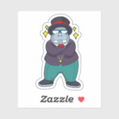 ヒポポタマスが新郎に扮してスーツを着用.PNG シール (シート)