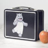 ヒポポタマスが花嫁のヴェール姿 メタルランチボックス (インサイチュ)