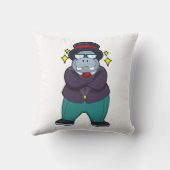 ヒポポタマスが groom のスーツを着た.PNG クッション (裏面)