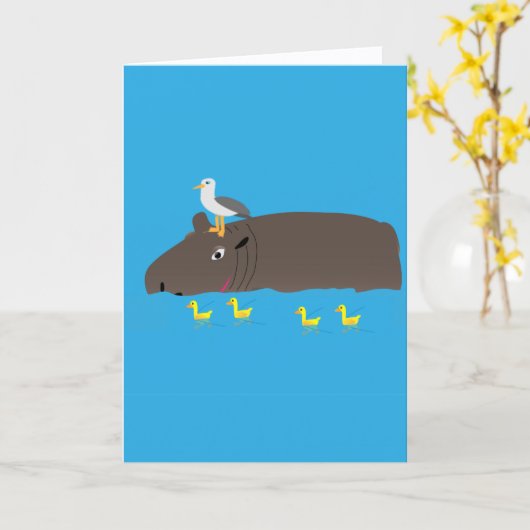 ヒポポタマスは起こる カード (黄色い花)