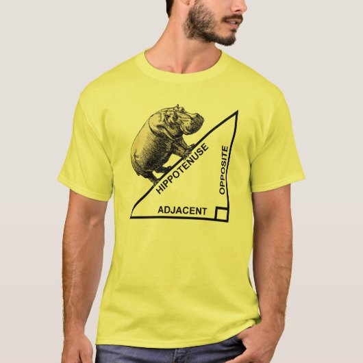 ヒポポタマス斜辺 楽しい数学 幾何学 Tシャツ (正面)