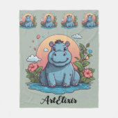 ヒポポタムスシーニックプリント フリースブランケット (正面)