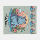 ヒポポタムスシーニックプリント フリースブランケット (正面(横))