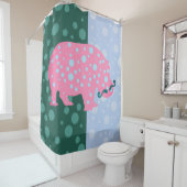 ヒポポタムスドットトレンディーヒップスターシャワーカーテン シャワーカーテン (インサイチュ)