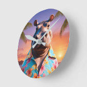 ヒポポタムスホリデー ラウンド壁時計 (傾斜)