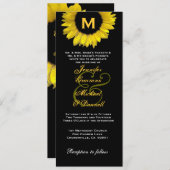 ヒマエレガントワリの結婚黄色と黒 招待状 (正面/裏面)