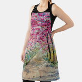 ヒマラヤさくらんぼ道端の水彩風景 エプロン (インサイチュ)
