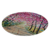 ヒマラヤさくらんぼ道端の水彩風景 カッティングボード (角)