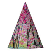 ヒマラヤさくらんぼ道端の水彩風景 パーティーハット (裏面)