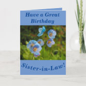 ヒマラヤのケシ誕生日の義理の姉妹用カード カード (正面)