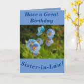 ヒマラヤのケシ誕生日の義理の姉妹用カード カード (黄色い花)