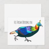 ヒマラヤのモナルバードマンガイラストレーション ポストカード (正面/裏面)