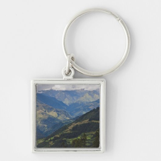 ヒマラヤの農地と村 キーホルダー (正面)