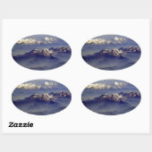 ヒマラヤの風景 楕円形シール (シート)