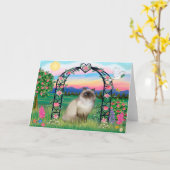 ヒマラヤンキャット – バラアーバー カード (黄色い花)