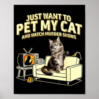 ヒマラヤン猫を撫でながらテレビを見るのが好き ポスター