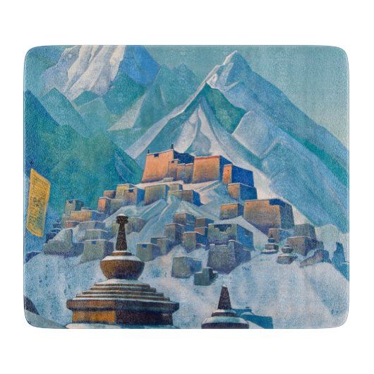 ヒマラヤ山峰のチベットの風景 カッティングボード (正面)