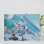 ヒマラヤ山峰のチベットの風景 カード (スタンド正面)